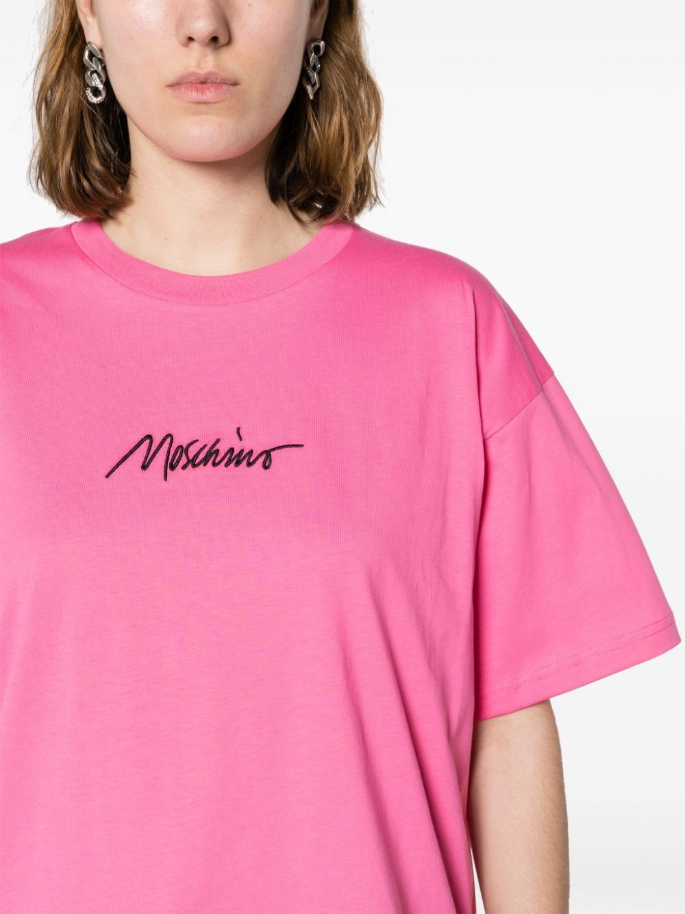 logo-embroidered cotton T-shirt - 5