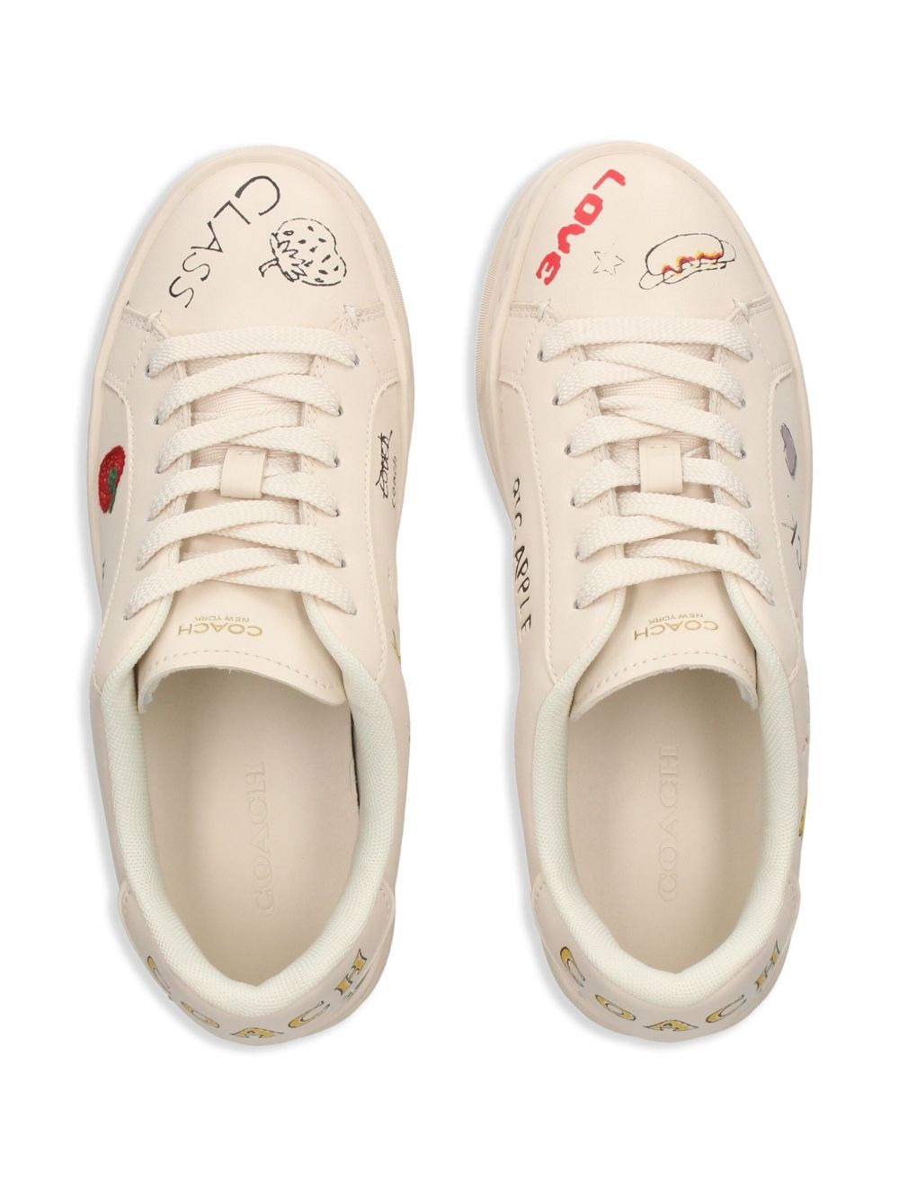 leather lace-up sneakers - 4