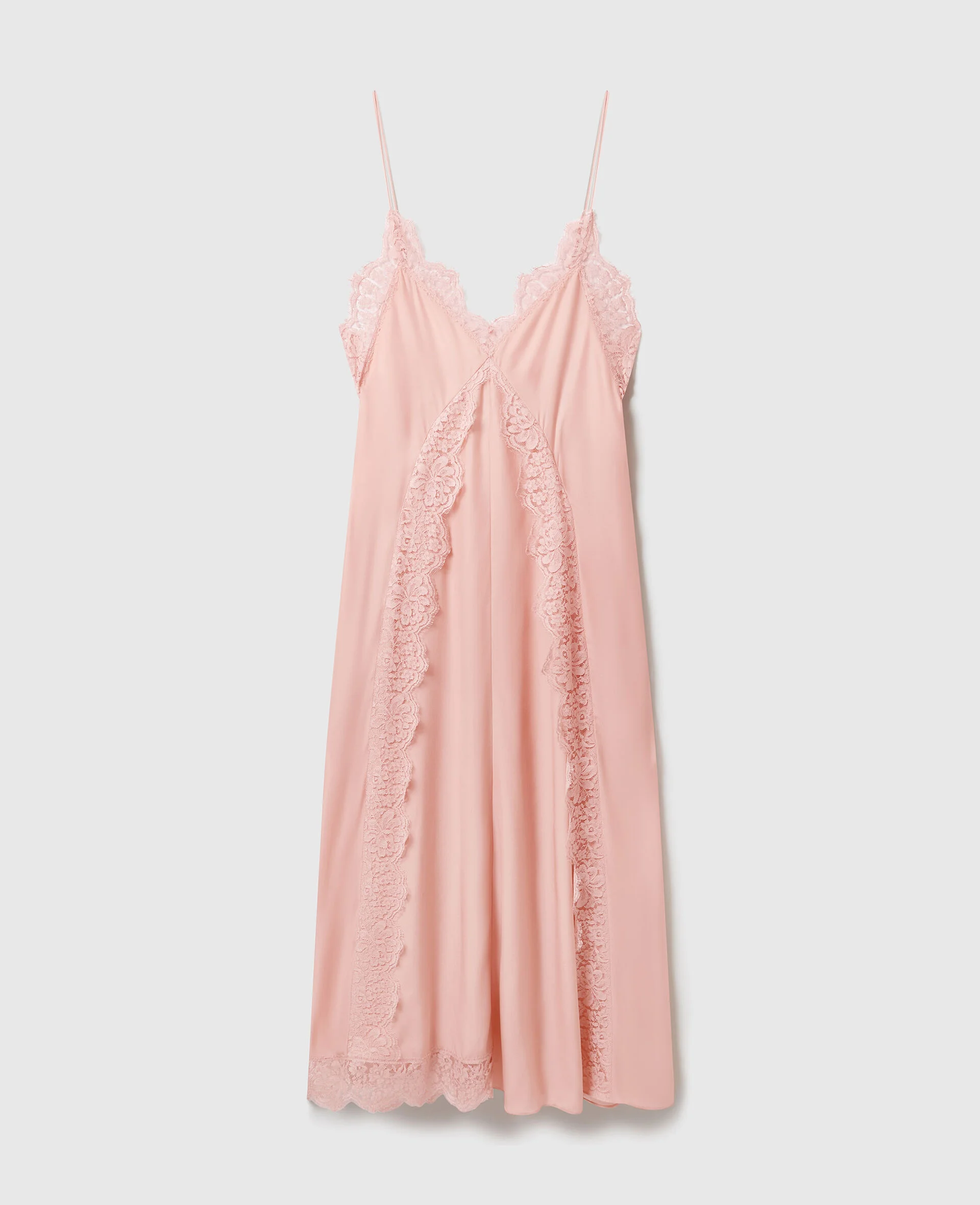Lace-Trimmed Midi Dress - 1