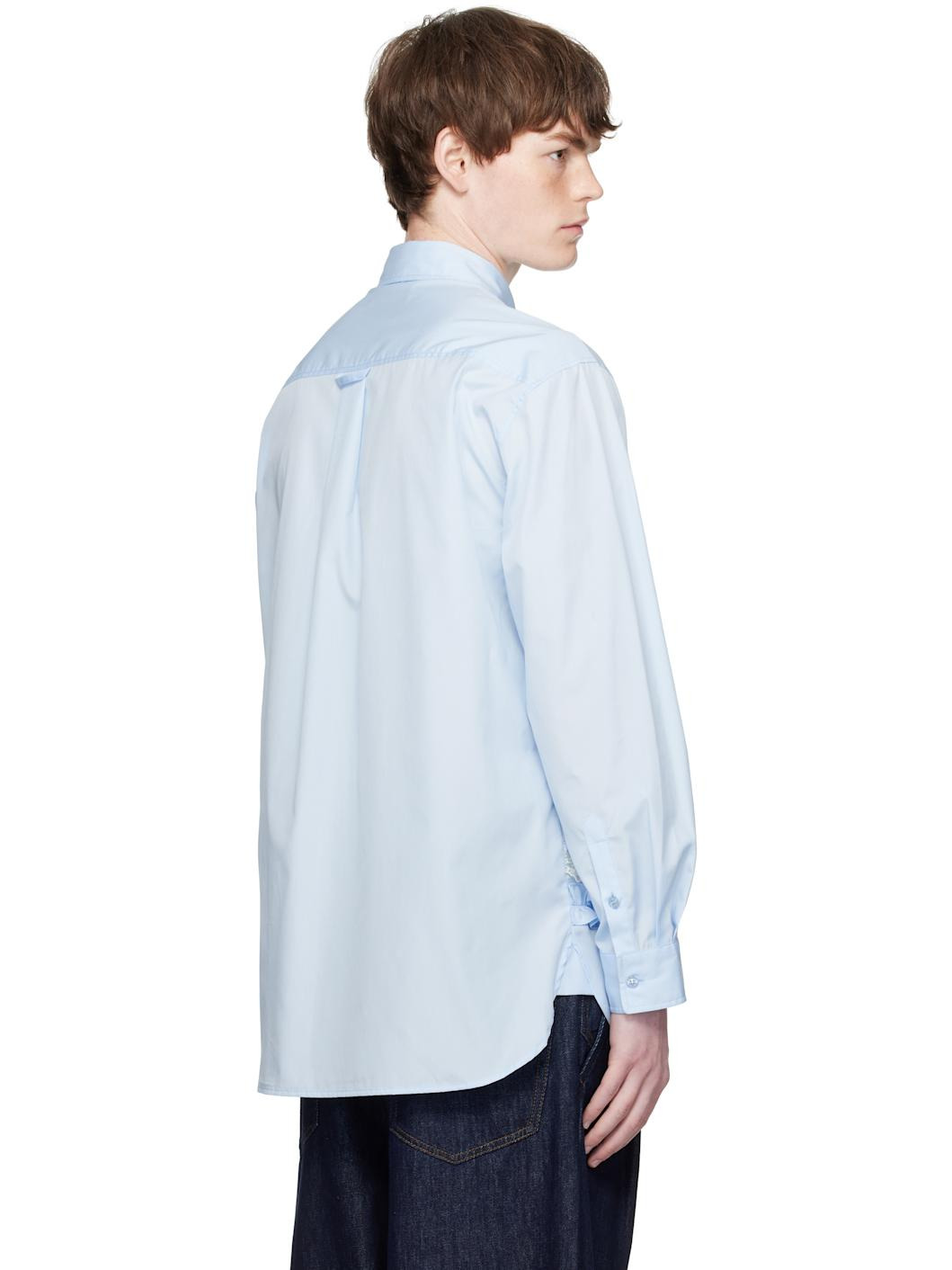 Blue Lace Ribbon Trim Easy Shirt - 3
