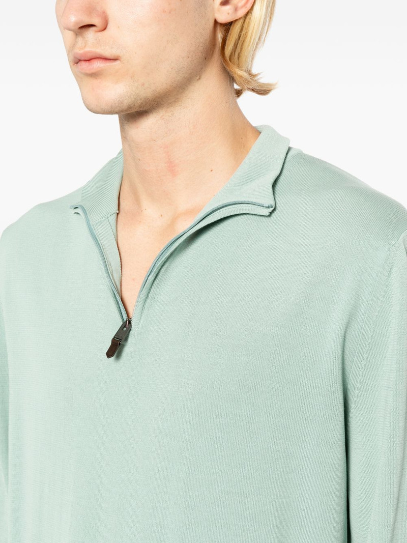 stand-collar zip-up sweater 5