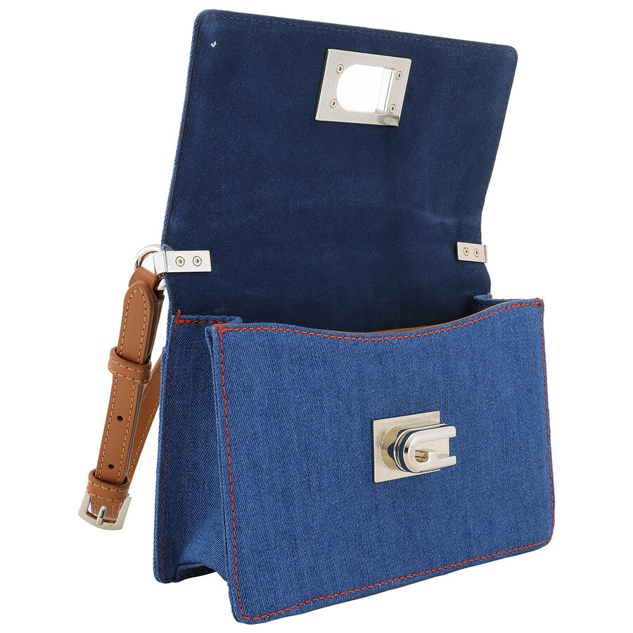 Furla Mini Denim Logo Clasp Shoulder Bag - 5