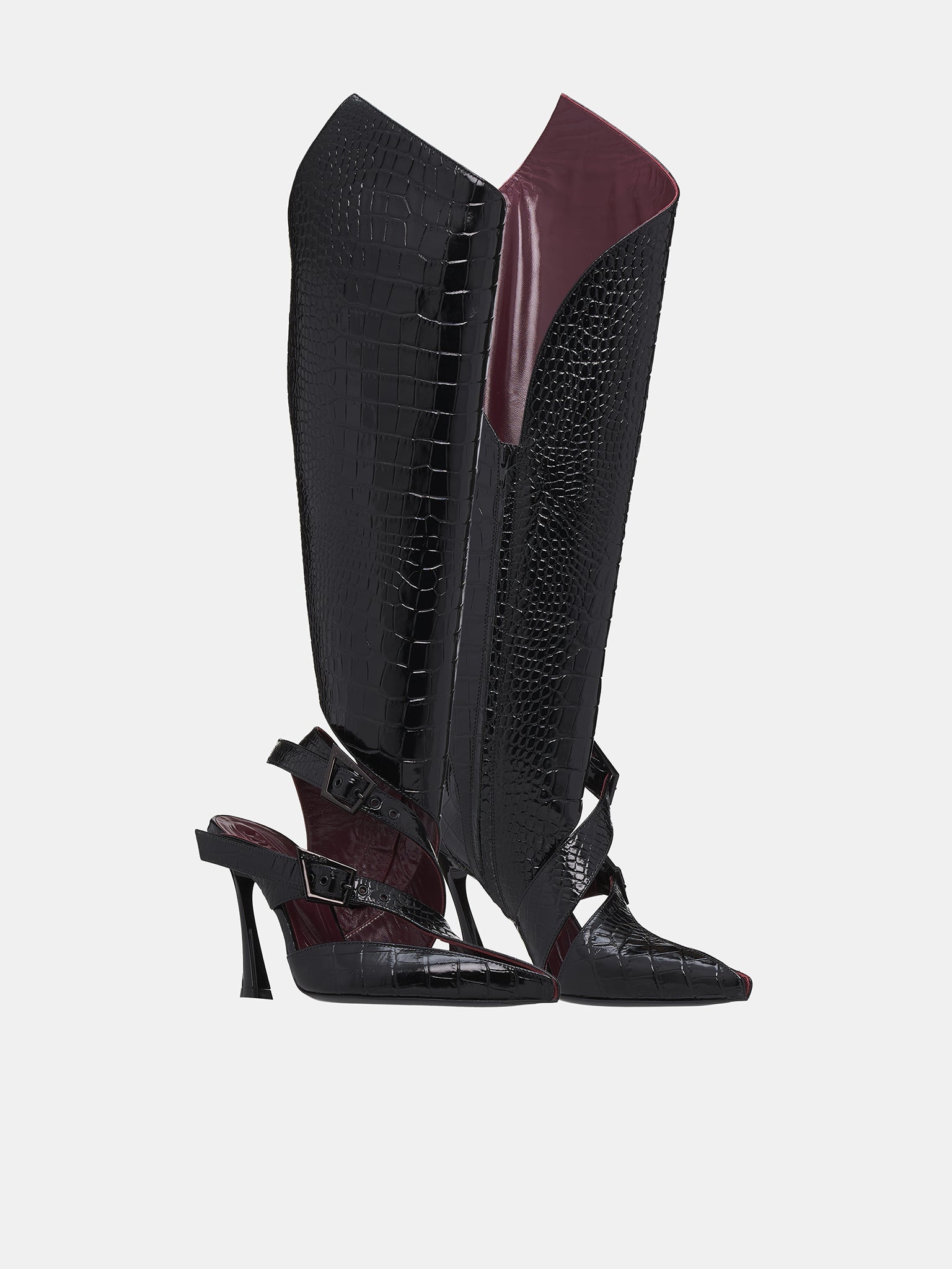 Buckled Knee High Boots - 4