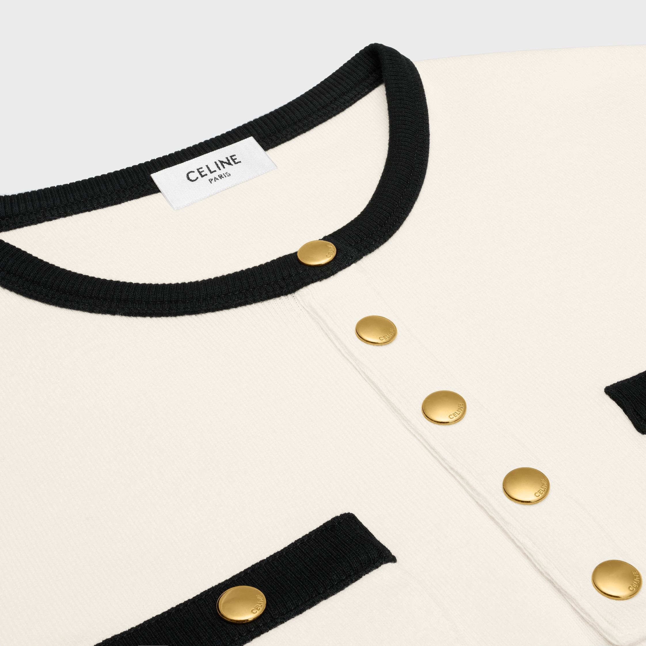 cropped t-shirt in cotton jersey - 3