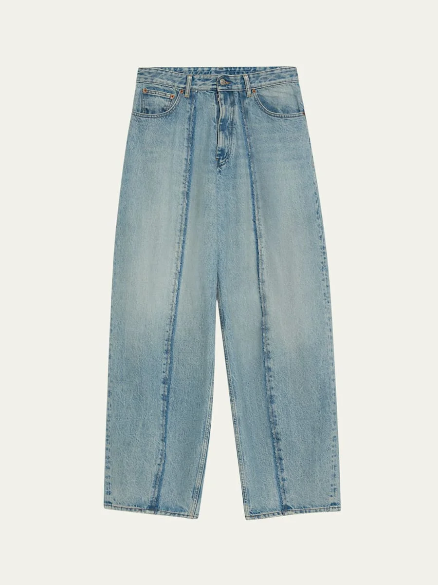 Seamed Wide-Leg Jeans - 1
