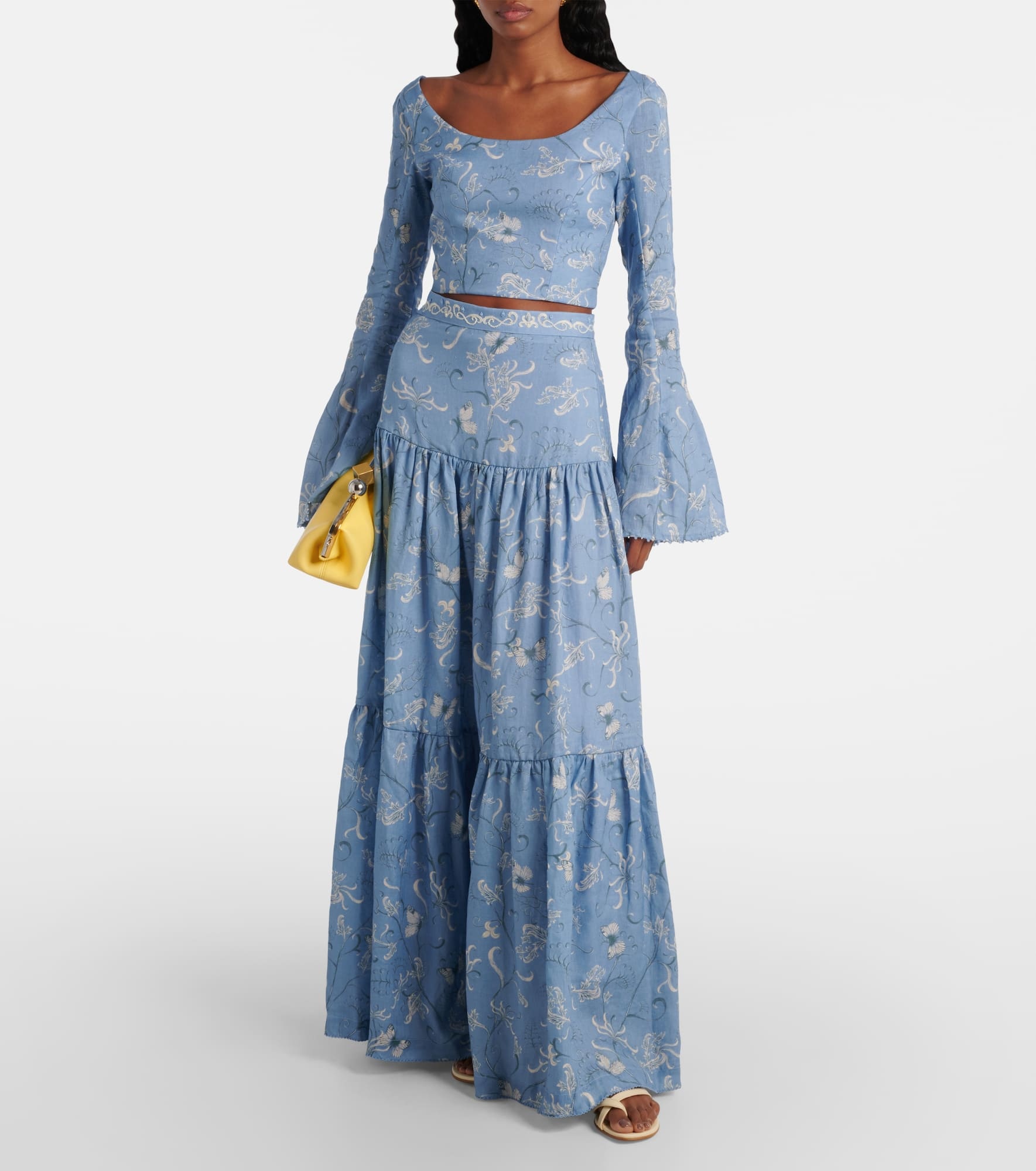 Anis Lymanopoda floral linen maxi skirt - 2