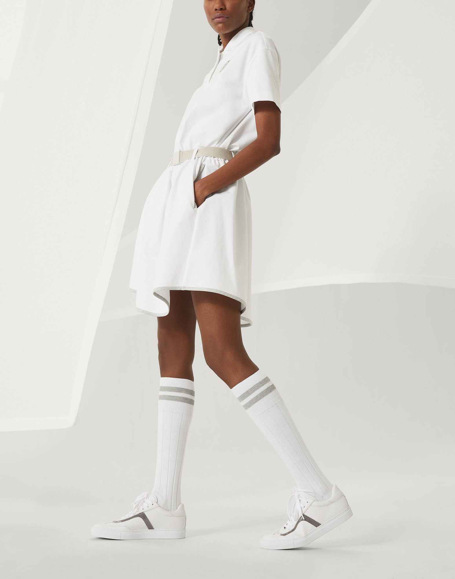 Cotton rib knit socks with stripes - 3