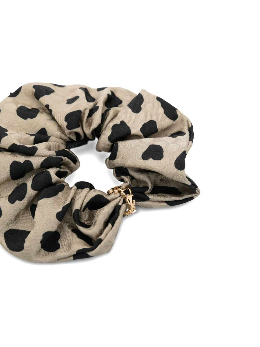 leopard-print silk hair scrunchie - 2