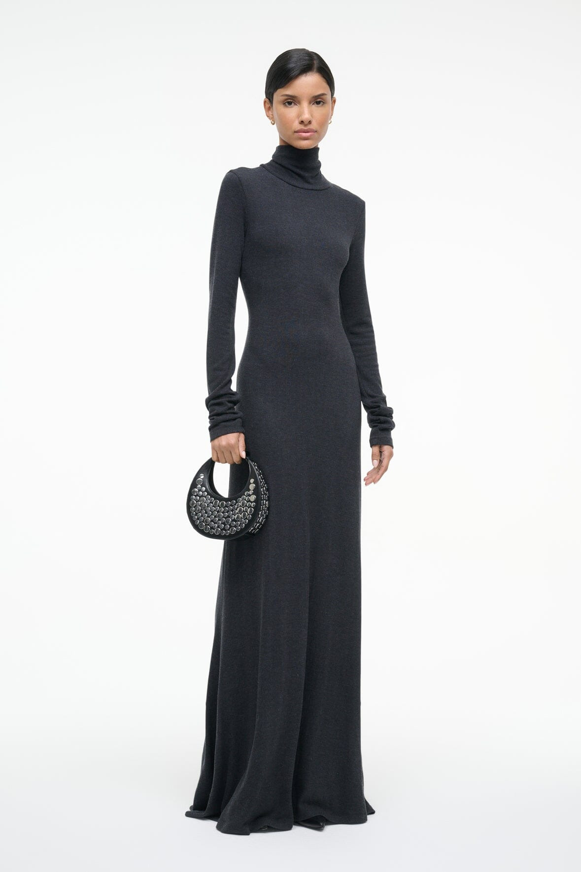 STAUD VANYA DRESS CHARCOAL - 7