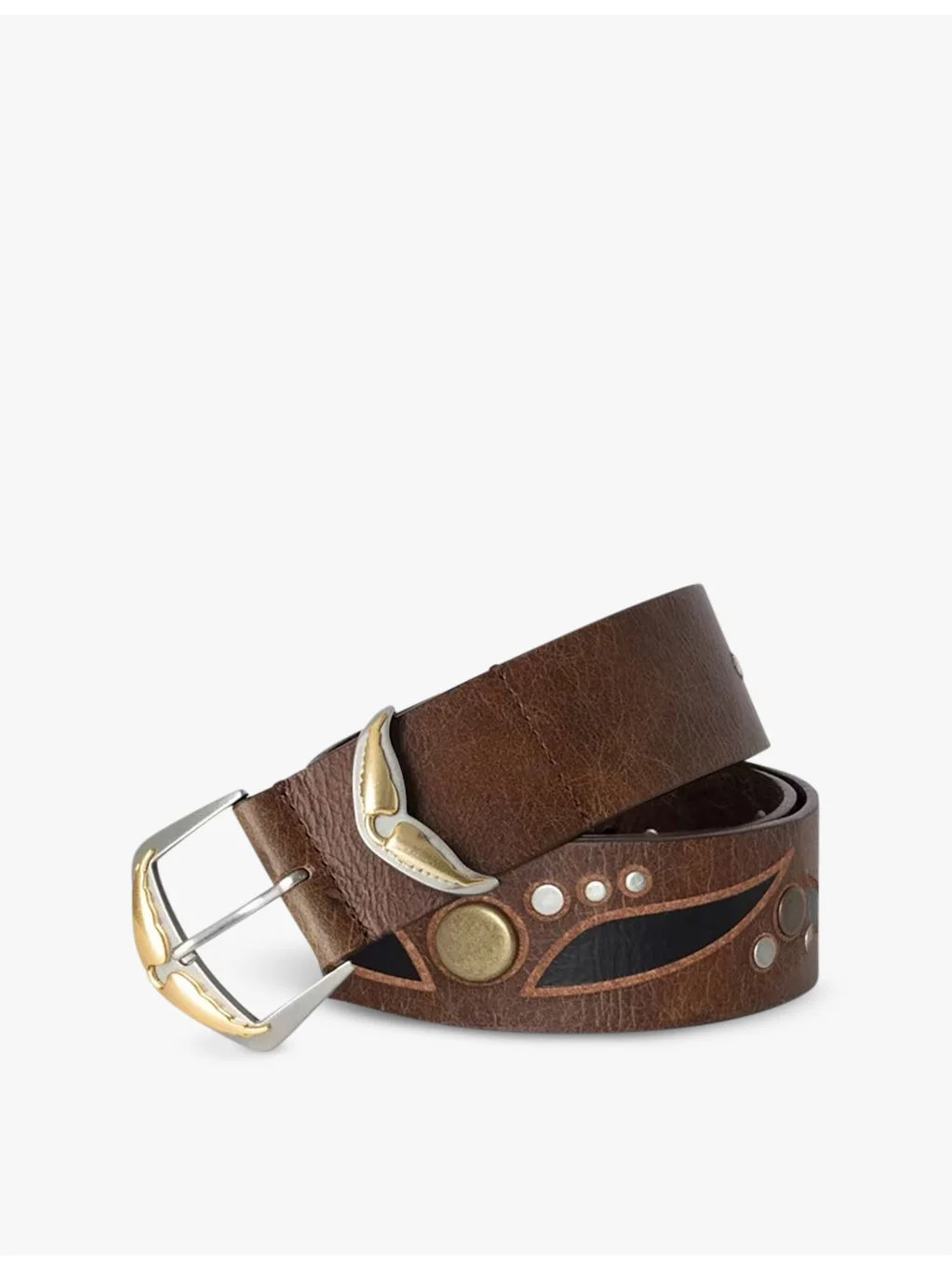 Jane stud-embellished leather belt - 1