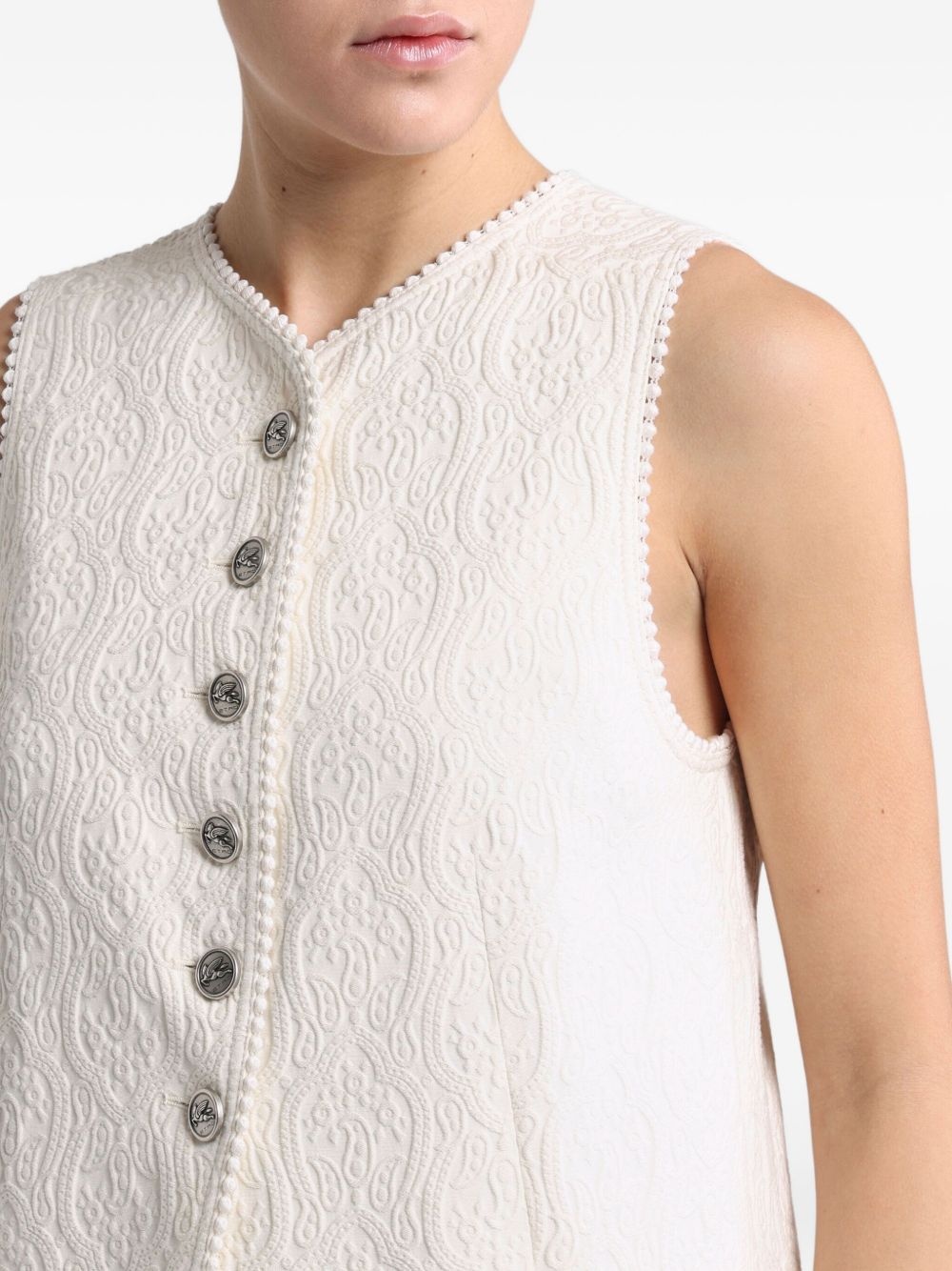 paisley-jacquard waistcoat - 4