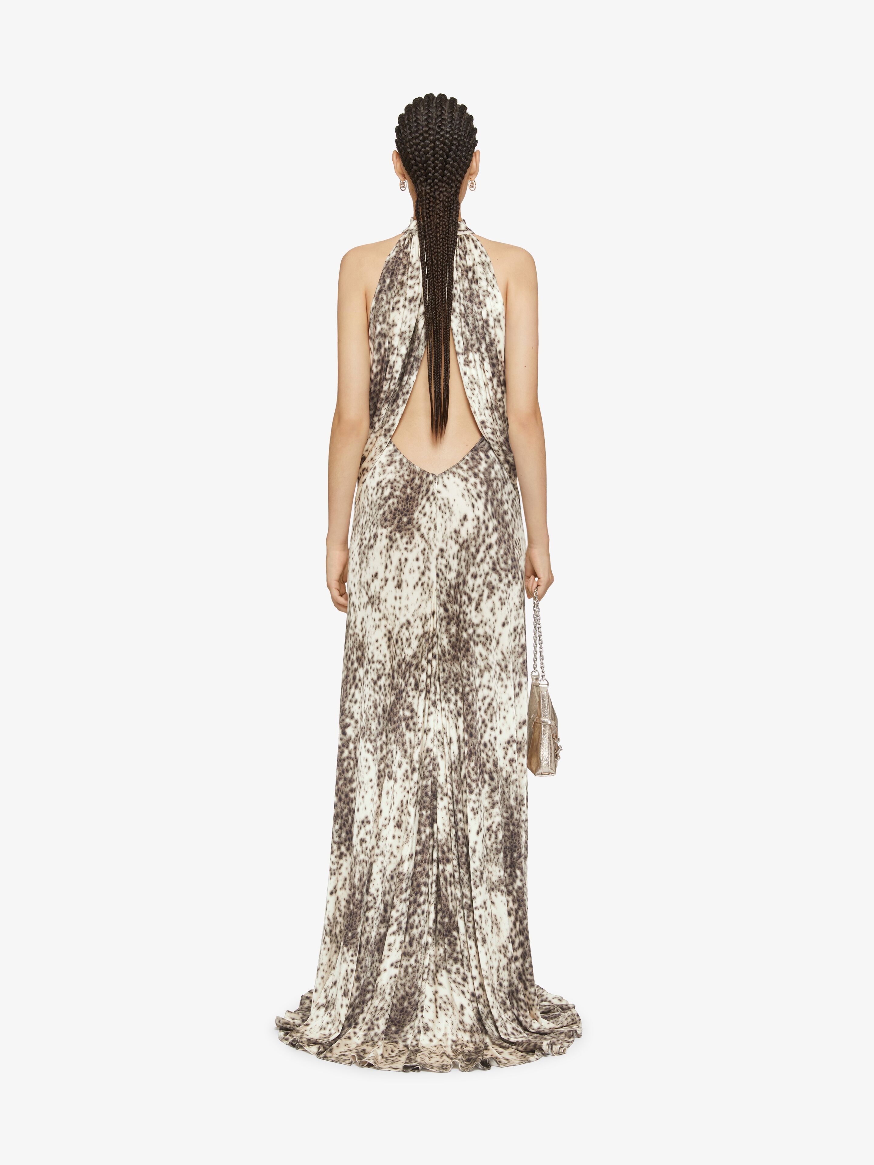DRAPED DRESS IN JERSEY WITH SNOW LEOPARD PRINT - 4