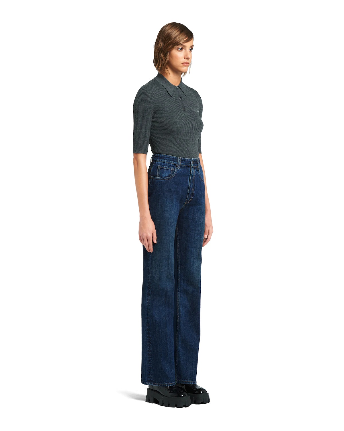 Indigo denim five-pocket jeans - 3