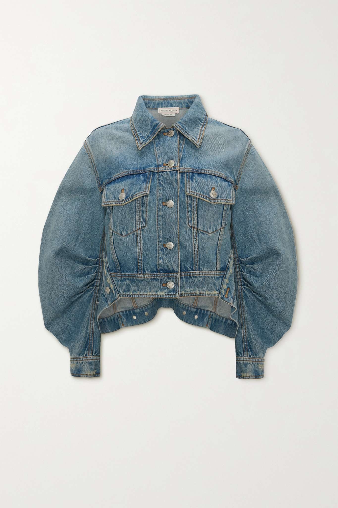 Draped denim jacket - 1