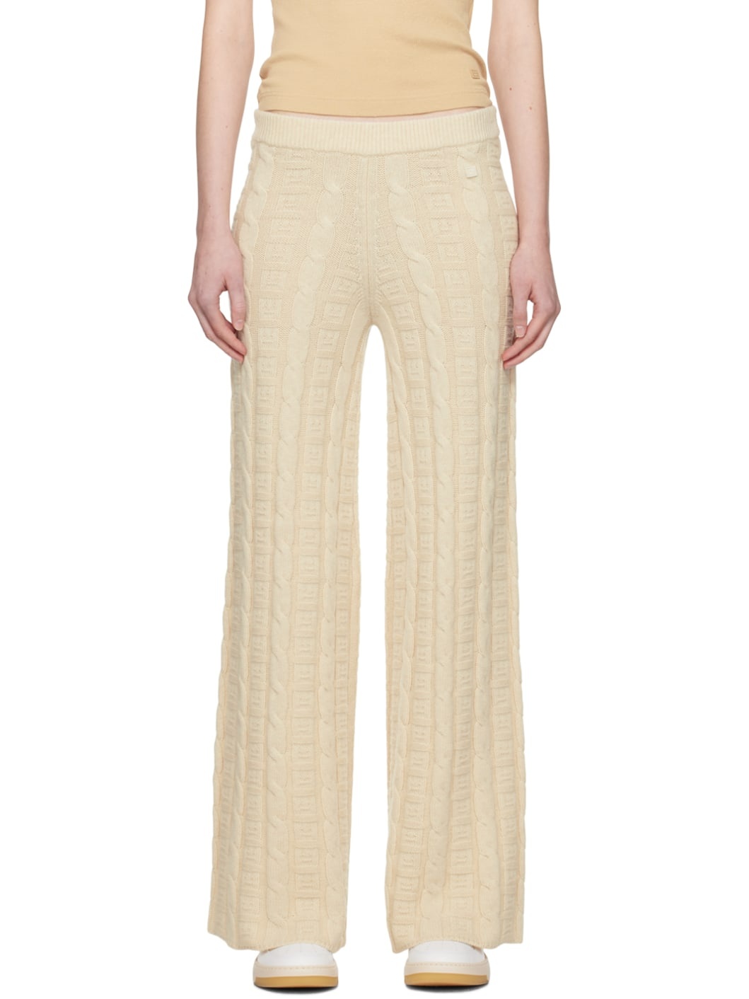Beige Cable Trousers - 1