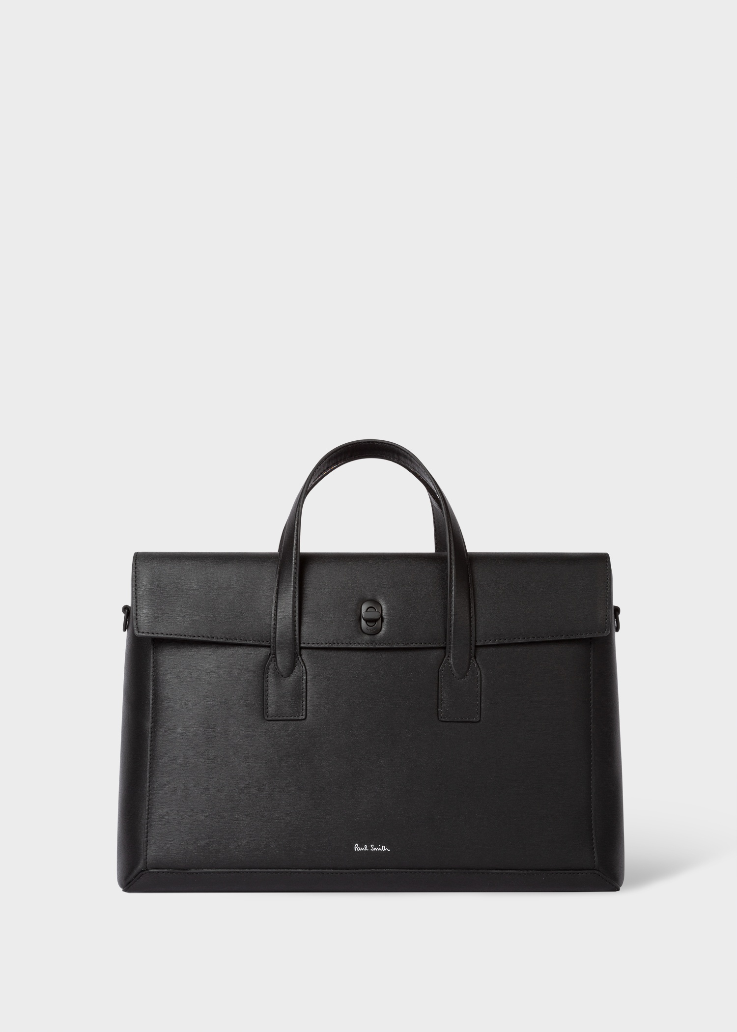 Black Embossed Leather Folio - 1