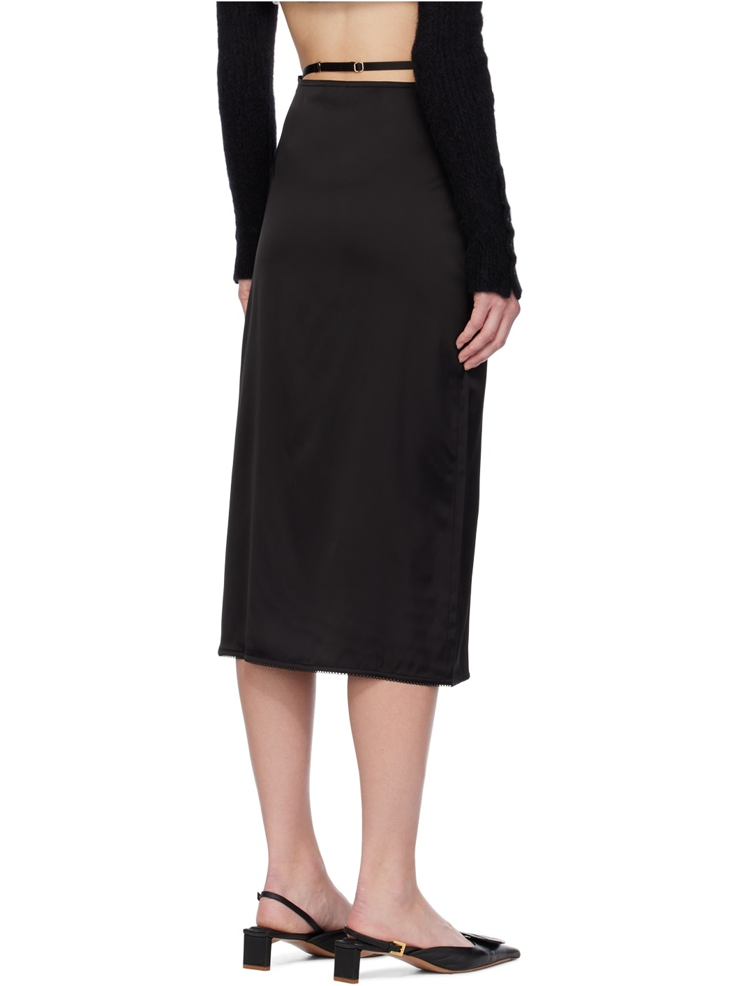 Black Le Papier 'La Jupe Notte' Midi Skirt - 3