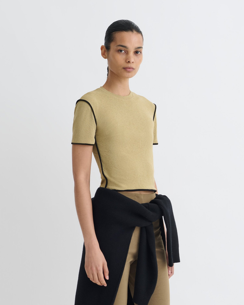 Nanushka Cropped Mesh Jersey T-Shirt outlook