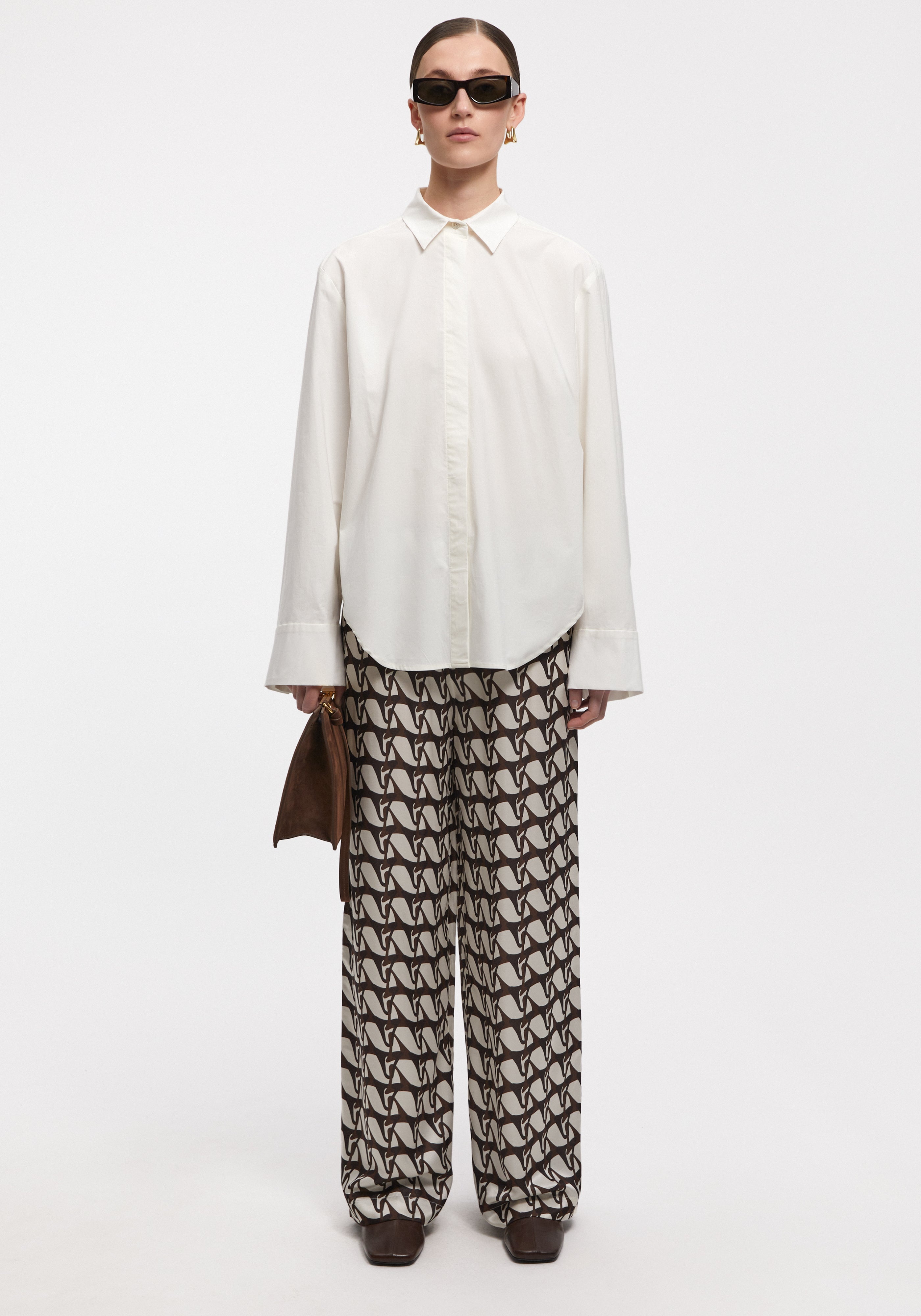 MALIK
Monogram print silk pants - 2