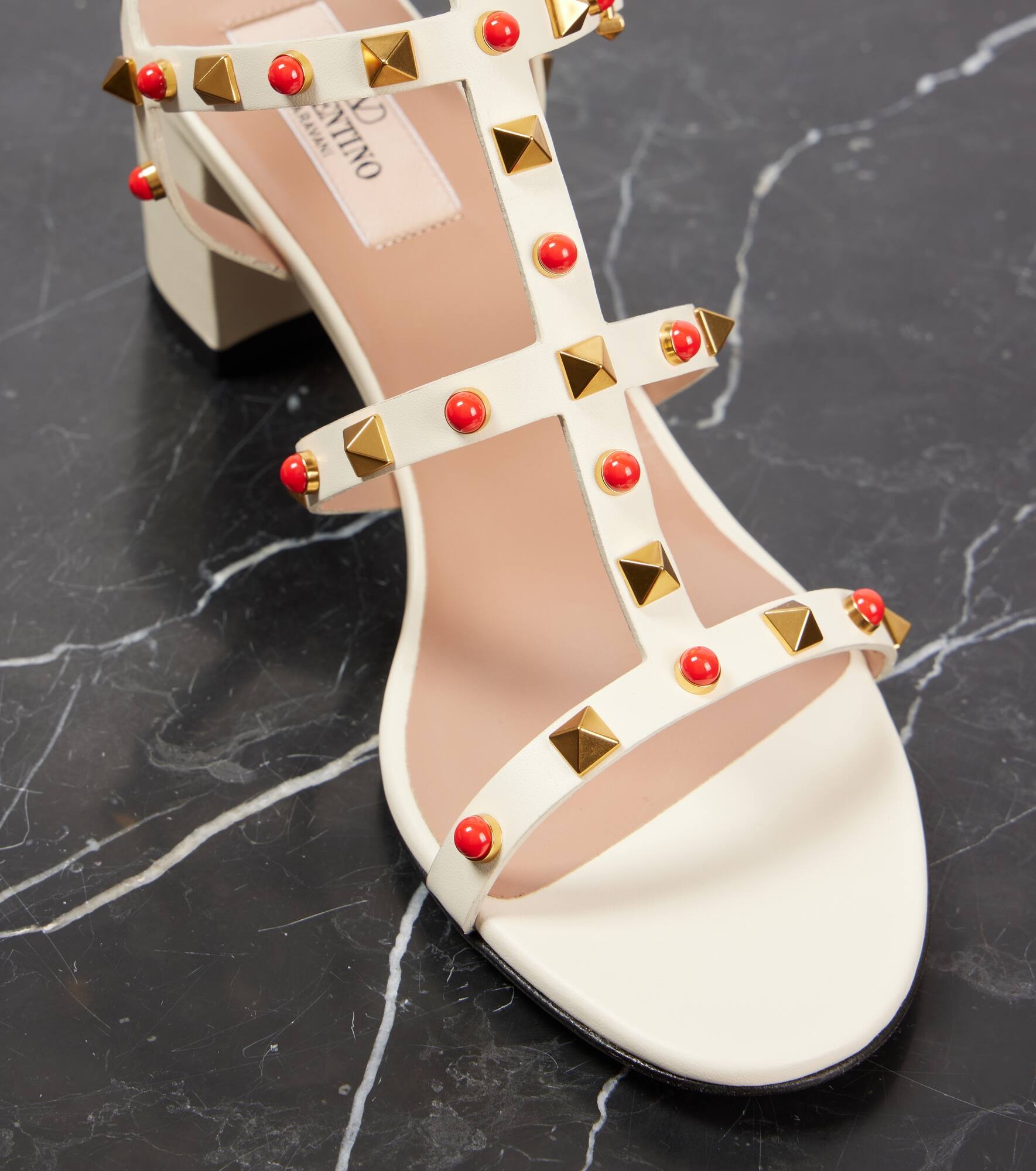 Rockstud 60 embellished leather sandals - 5