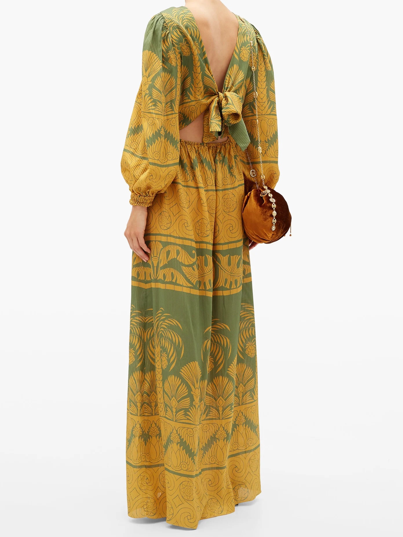 Gift of the Nile palm tree-print silk dress - 2