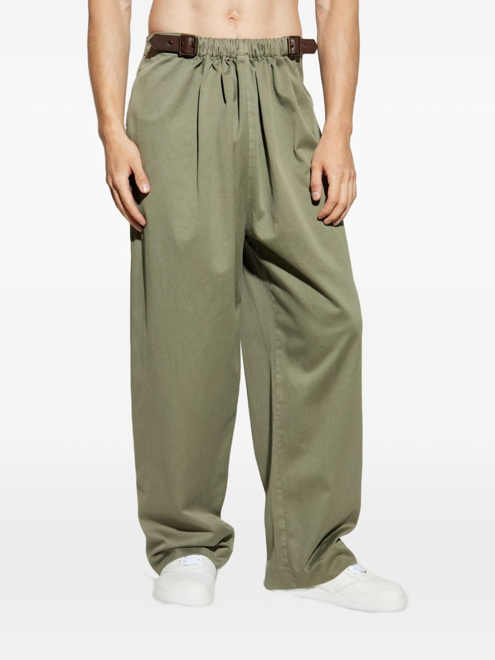 belted pleated trousers - 3