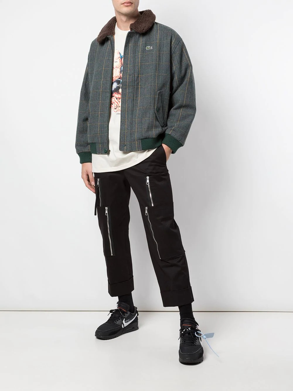 x Lacoste plaid bomber jacket - 2