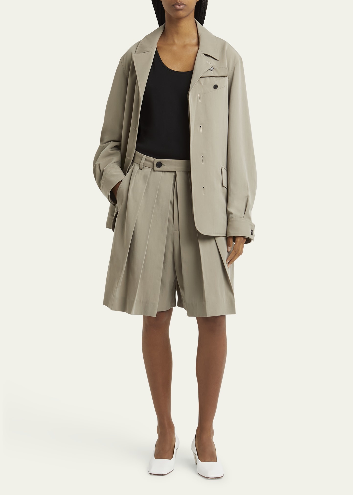 Hakama Pleated Wool Shorts - 2