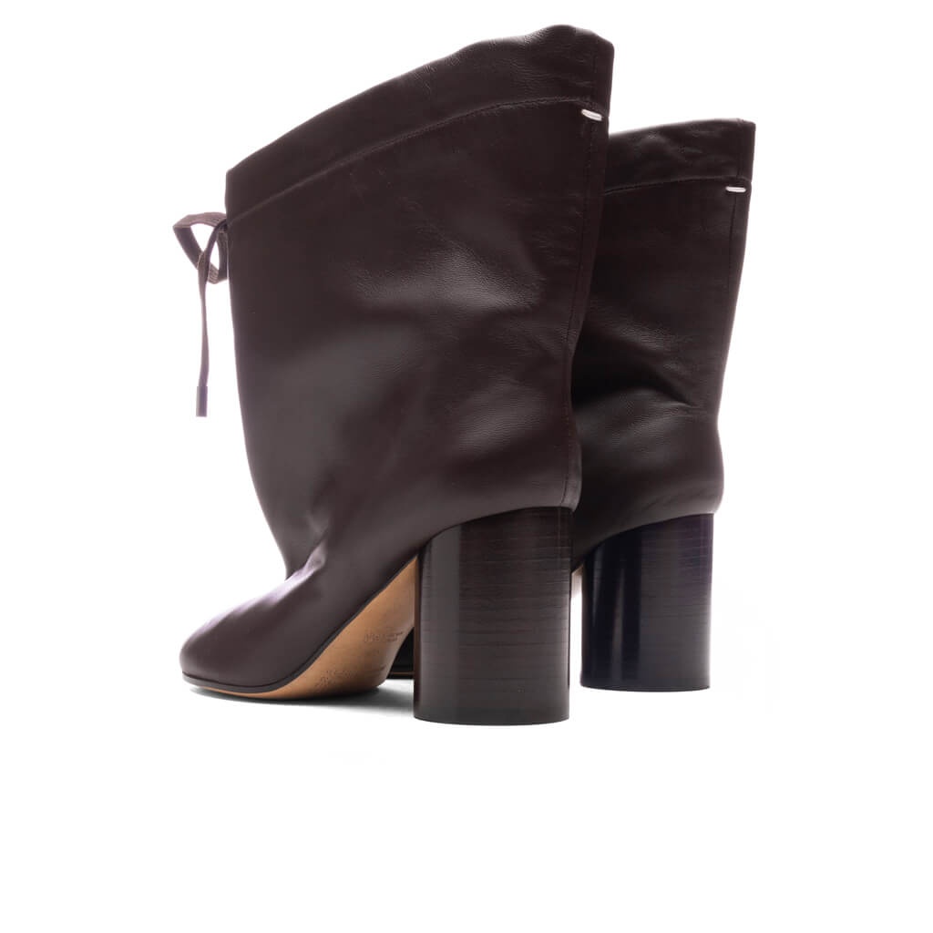 BROWN TABI DRAWSTRING ANKLE BOOTS - CHIC BROWN - CHIC BROWN - 3