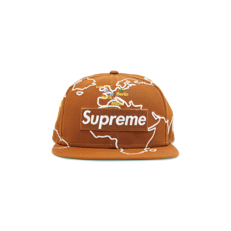 美品 supreme Worldwide Box Logo New Era® Supreme Supreme Worldwide Box Logo New Era 'Brown' - FW23H21 BROWN