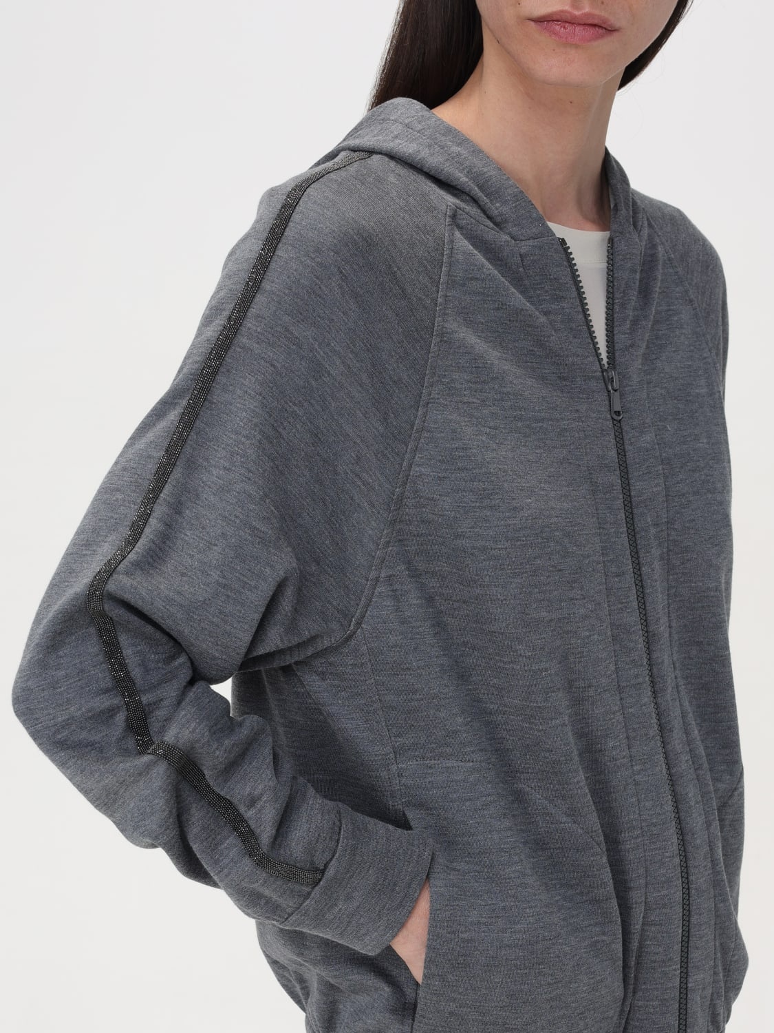 Brunello Cucinelli cotton and silk sweatshirt hoodie - 5