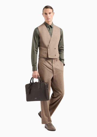 GIORGIO ARMANI Slim-fit shirt in stretch cotton poplin outlook