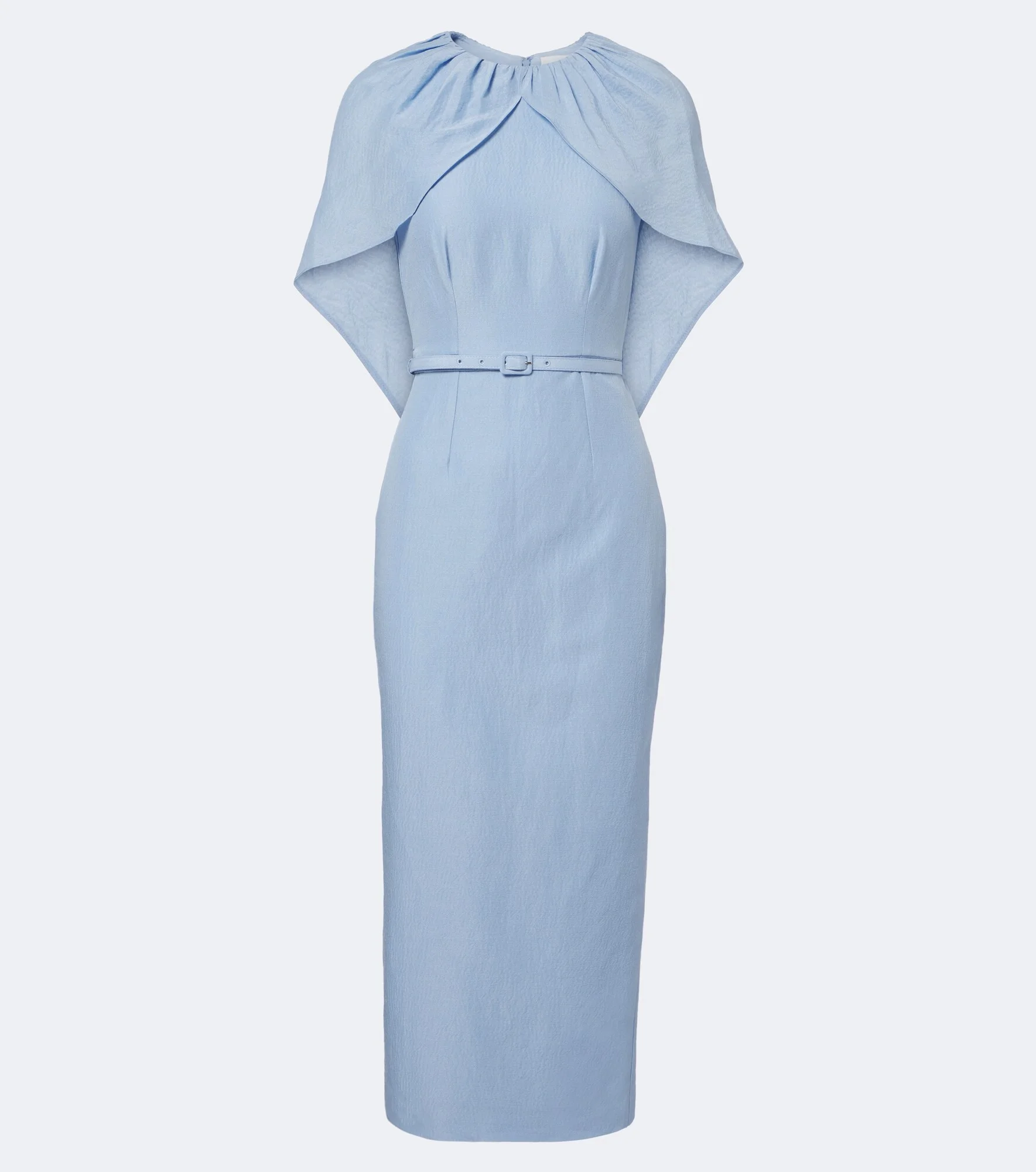 Belted caped midi dress - 1