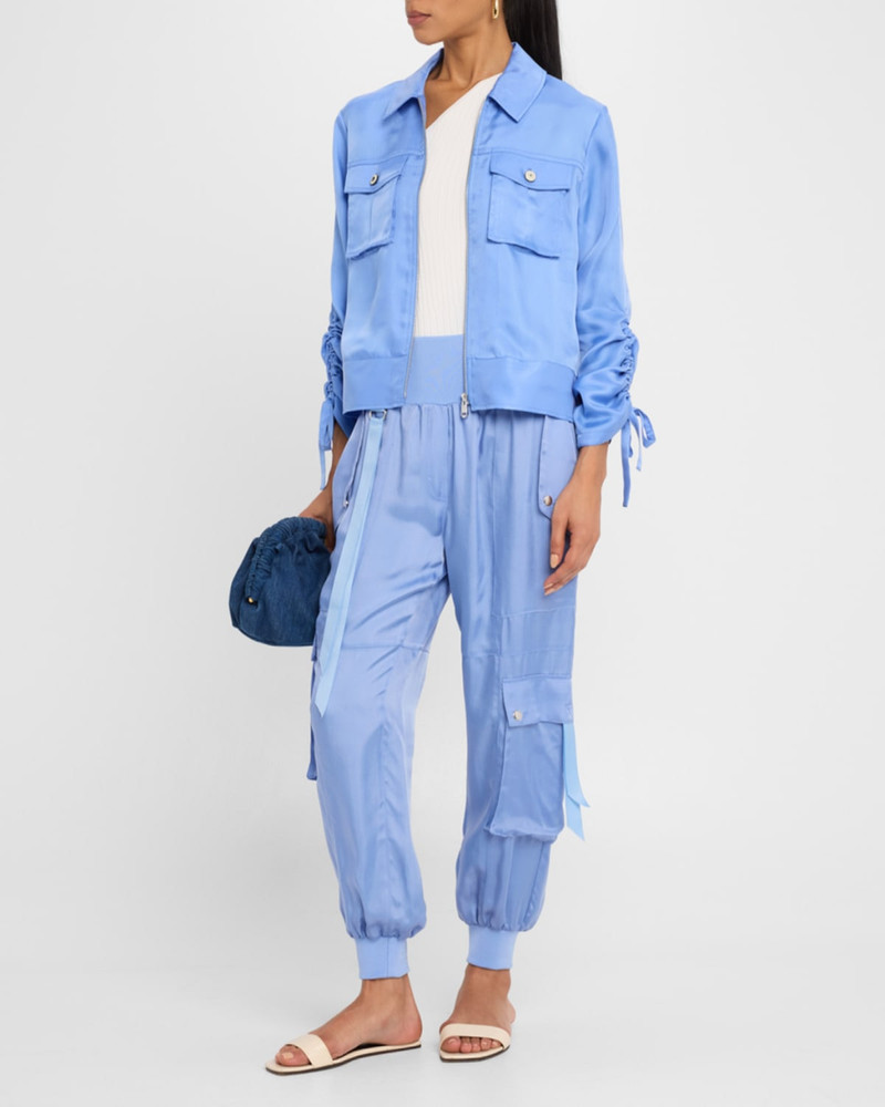 Cinq à Sept Harmony Satin Cargo Jogger Pants outlook