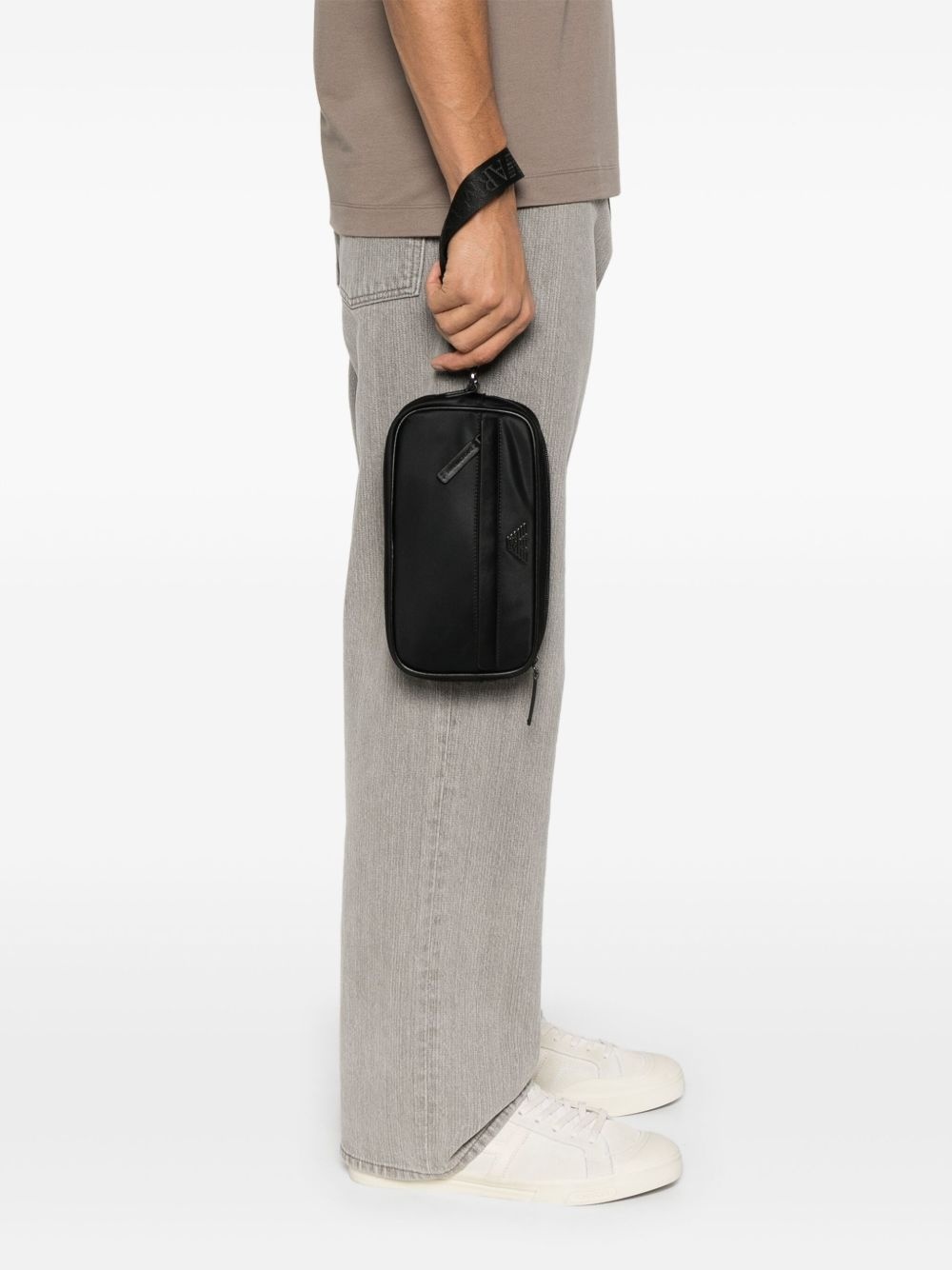 logo-plaque clutch bag - 2