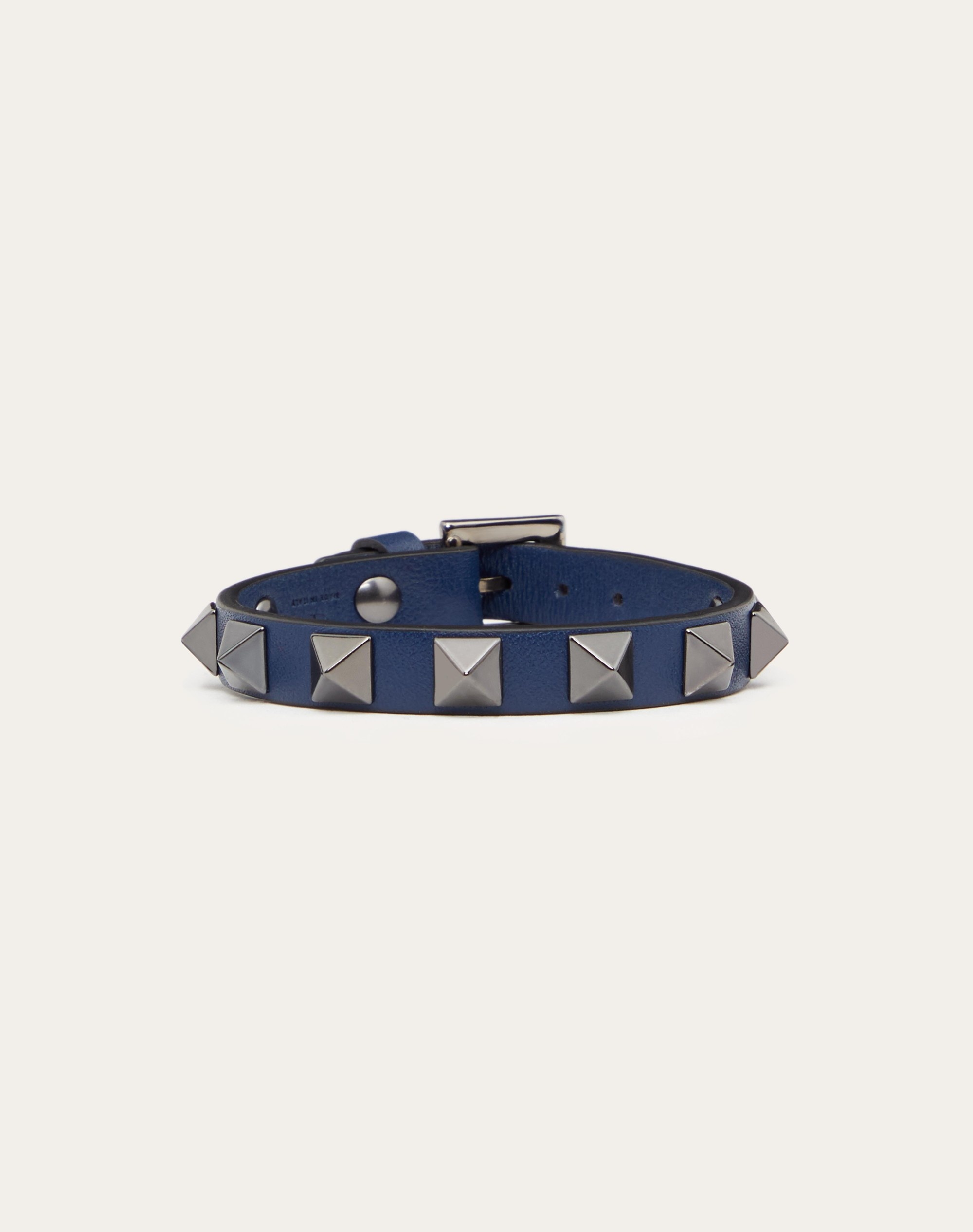 ROCKSTUD LEATHER BRACELET WITH RUTHENIUM STUDS - 1