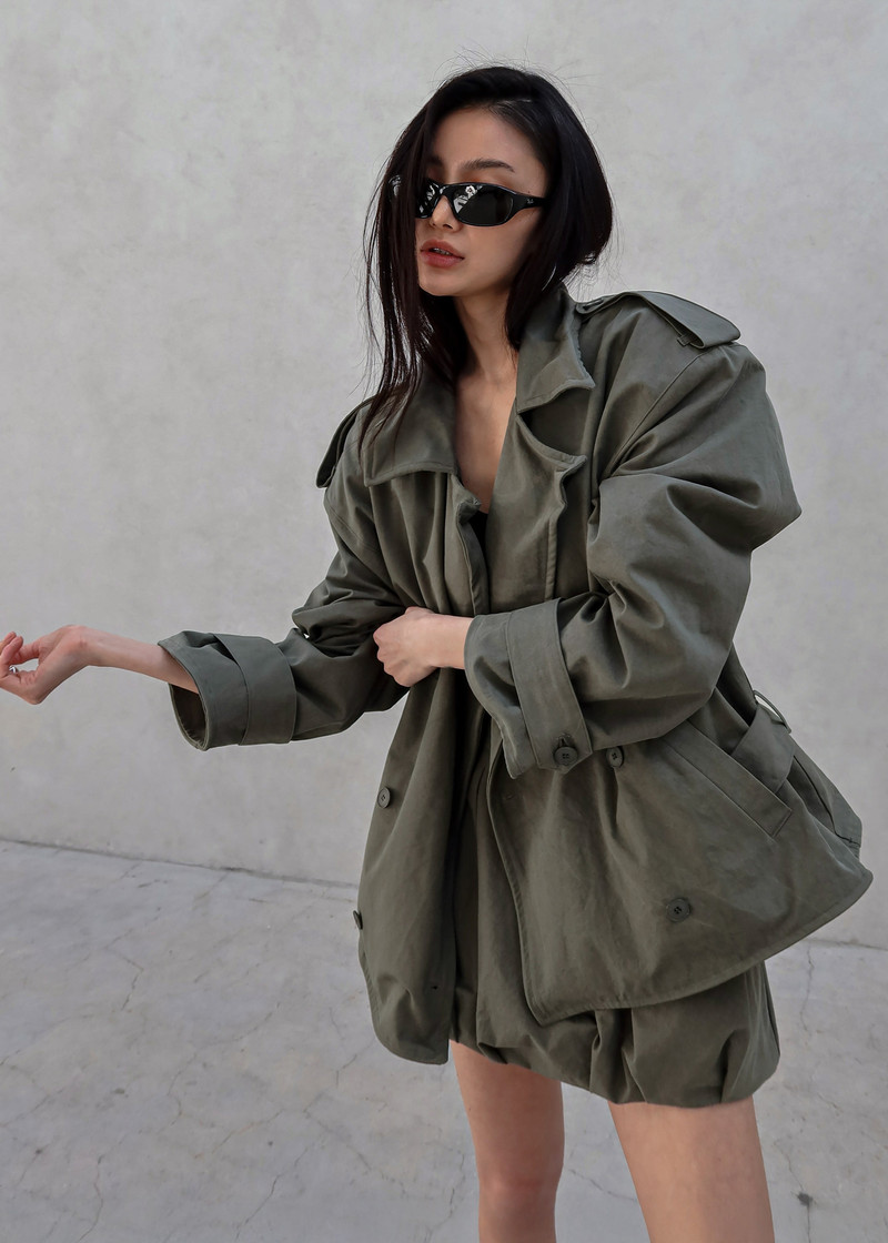 Hedley Wired Short Trench - Olive 3