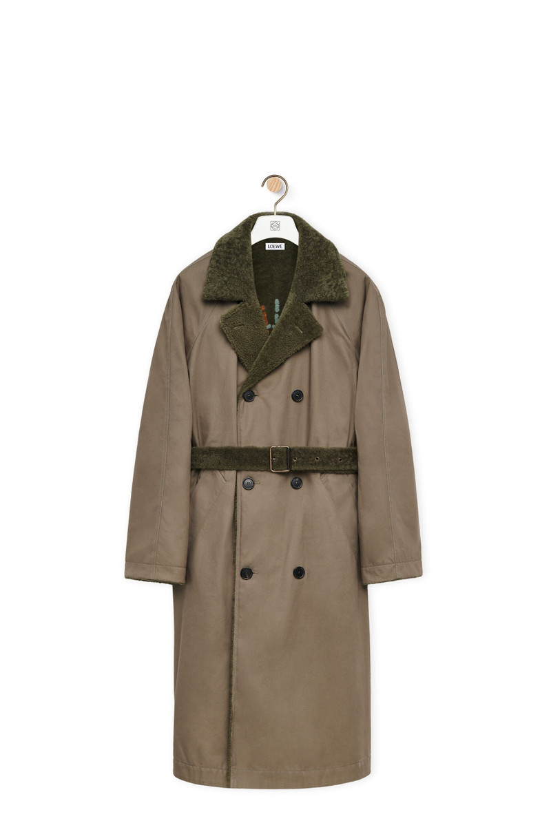 Coat in cotton and shearling 1
