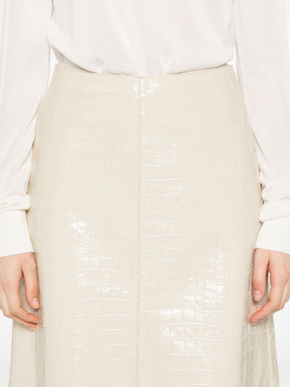 crocodile-embossed skirt - 5