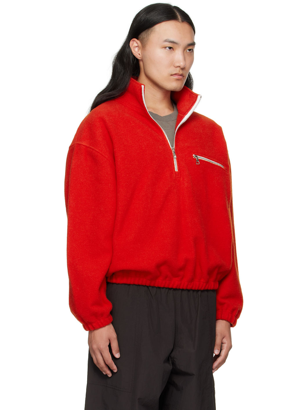 Orange Fleece Sweater - 2