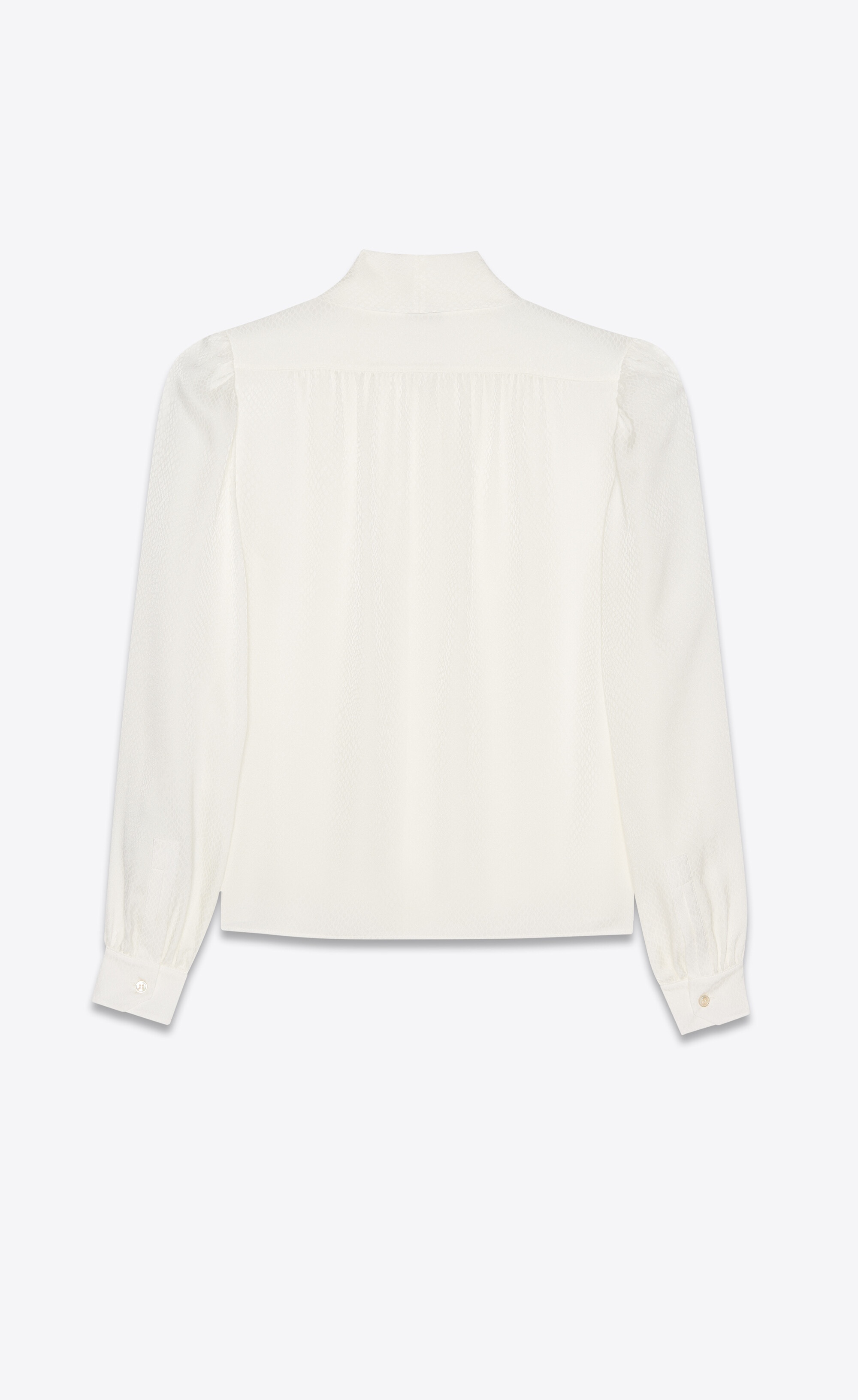 lavallière-neck blouse in matte and shiny animal-print silk - 6