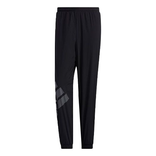 adidas Logo Alphabet Printing Colorblock Bundle Feet Sports Pants Black GN0784 - 1