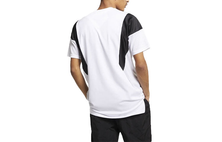 Air Jordan Flight Splicing Contrasting Colors Athleisure Casual Sports Short Sleeve White AO0415-100 - 2