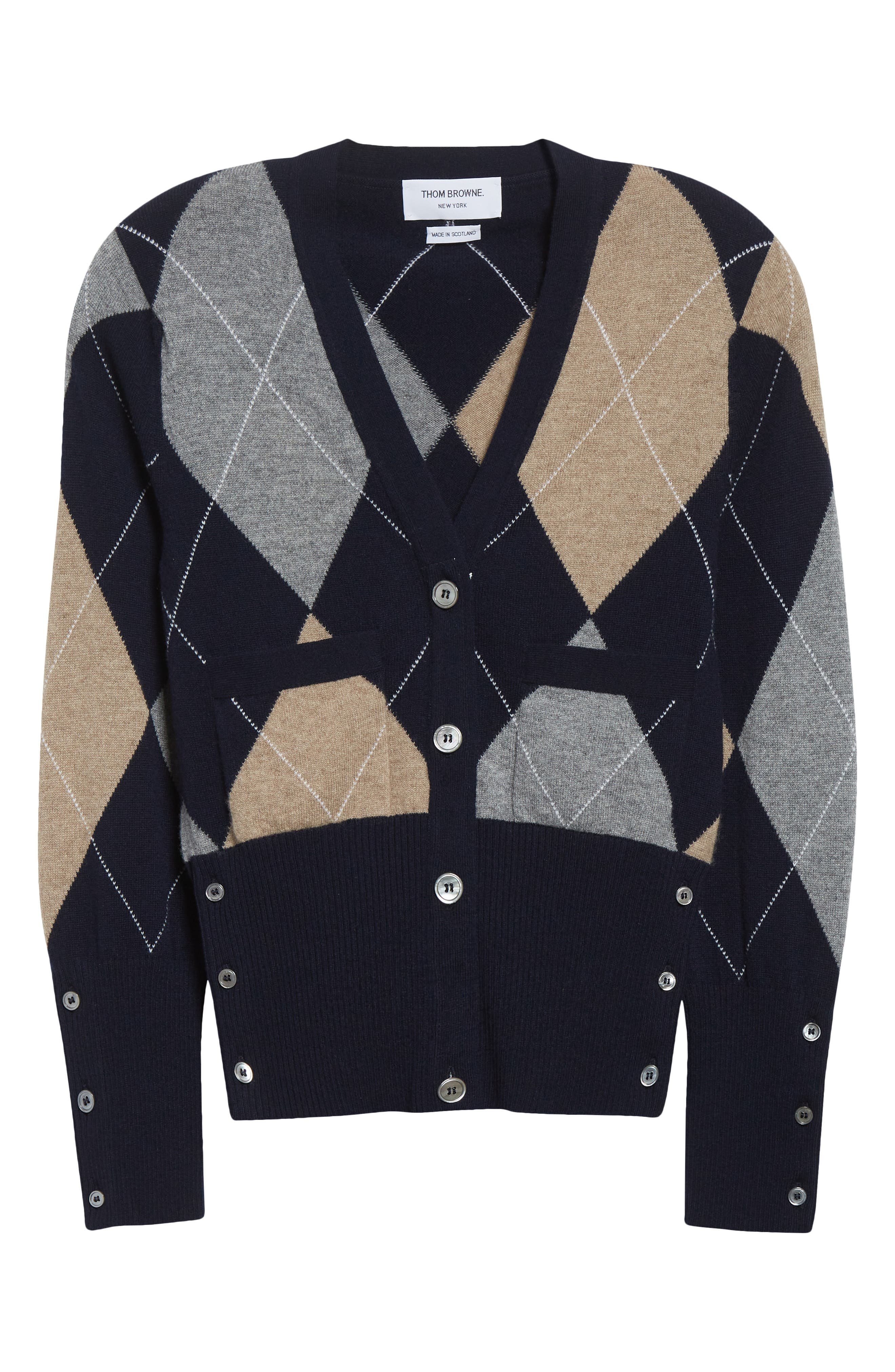 Thom Browne Argyle Cashmere Cardigan in Navy at Nordstrom - 6
