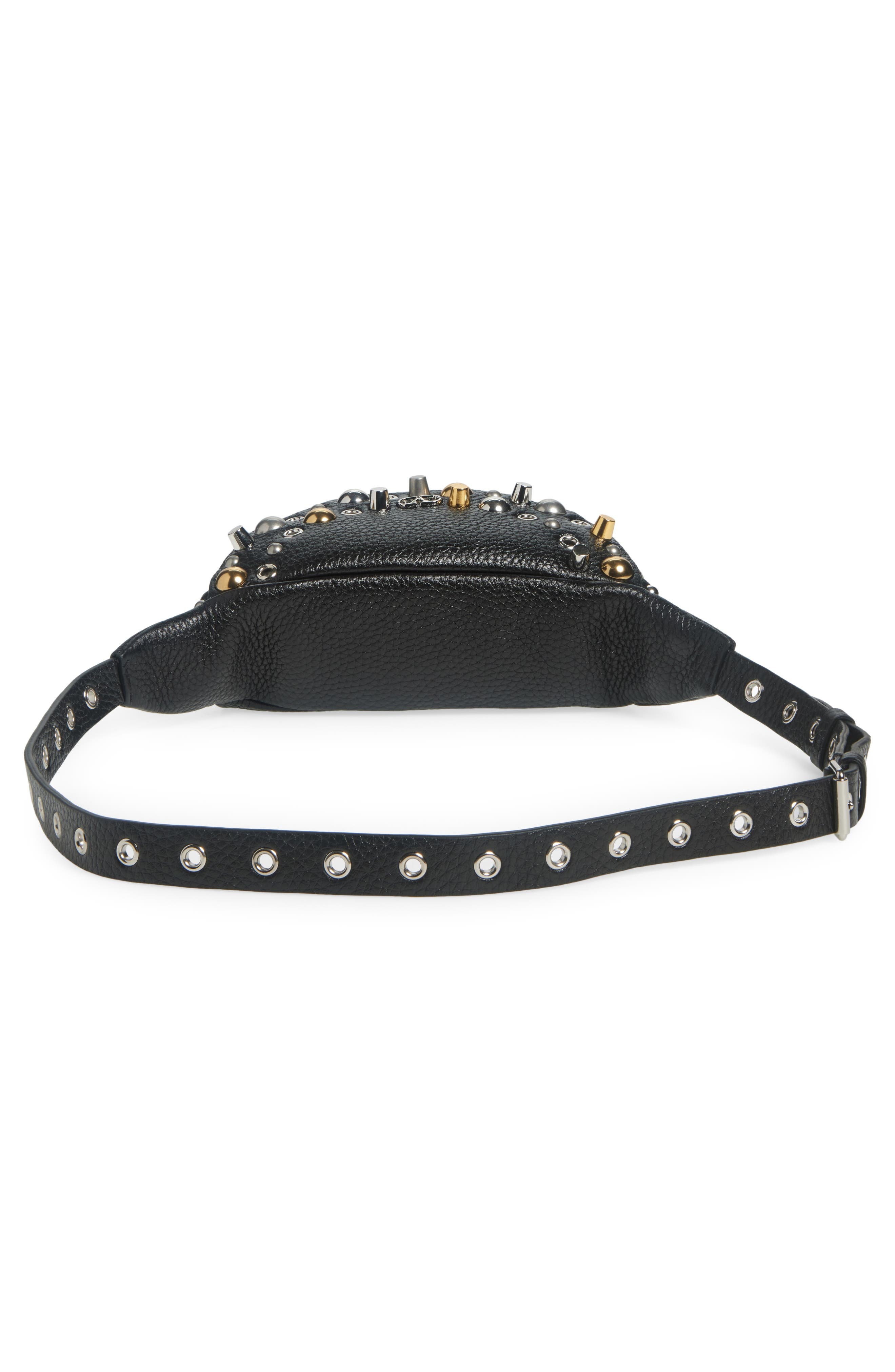 Valentino Garavani Nellcôte Grainy Leather Belt Bag in Black at Nordstrom - 3