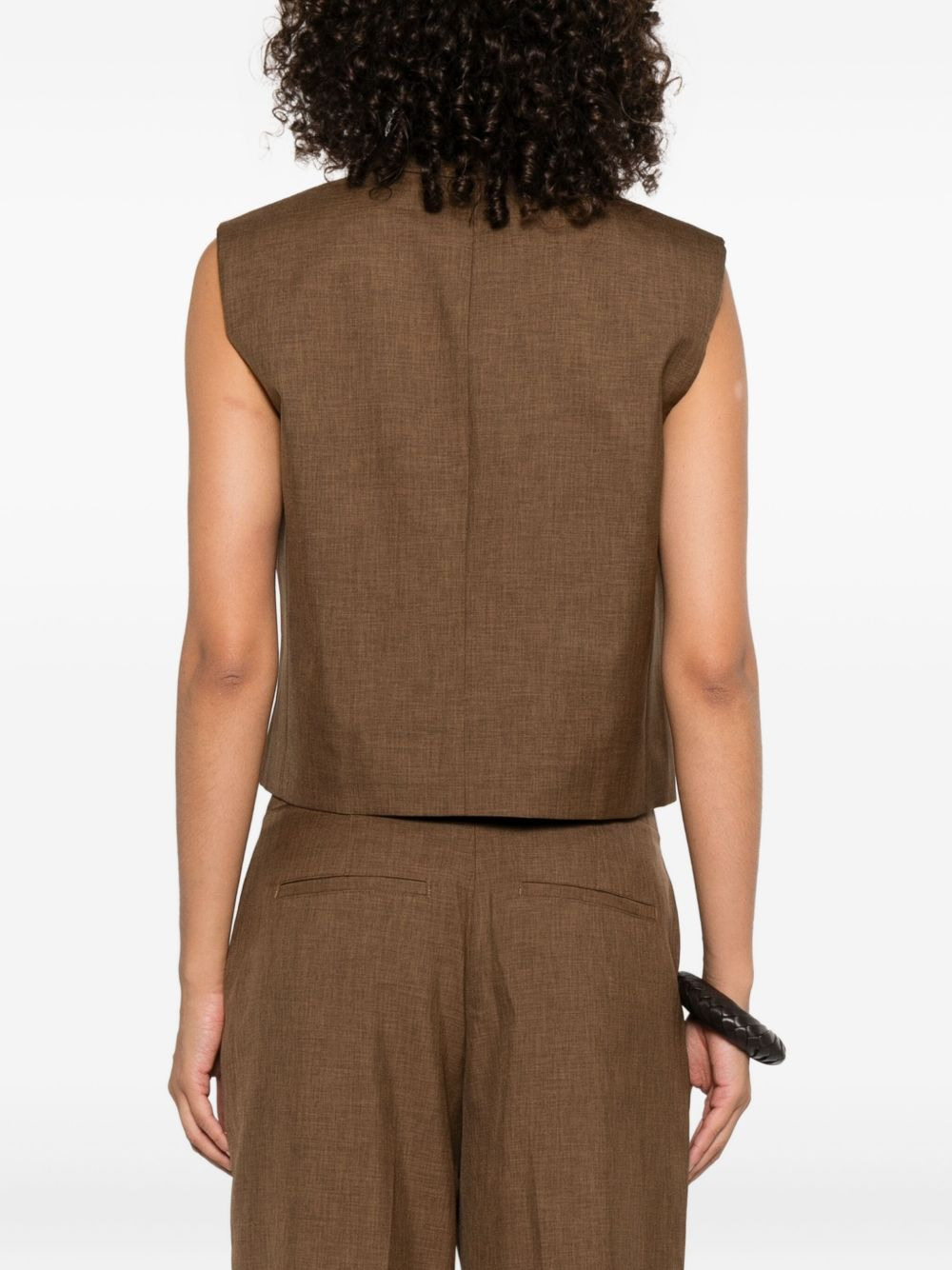 double-breasted sleeveless waistcoat - 4