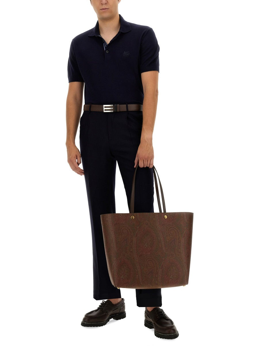 Etro Men Polo Shirt With Pegasus Embroidery - 3