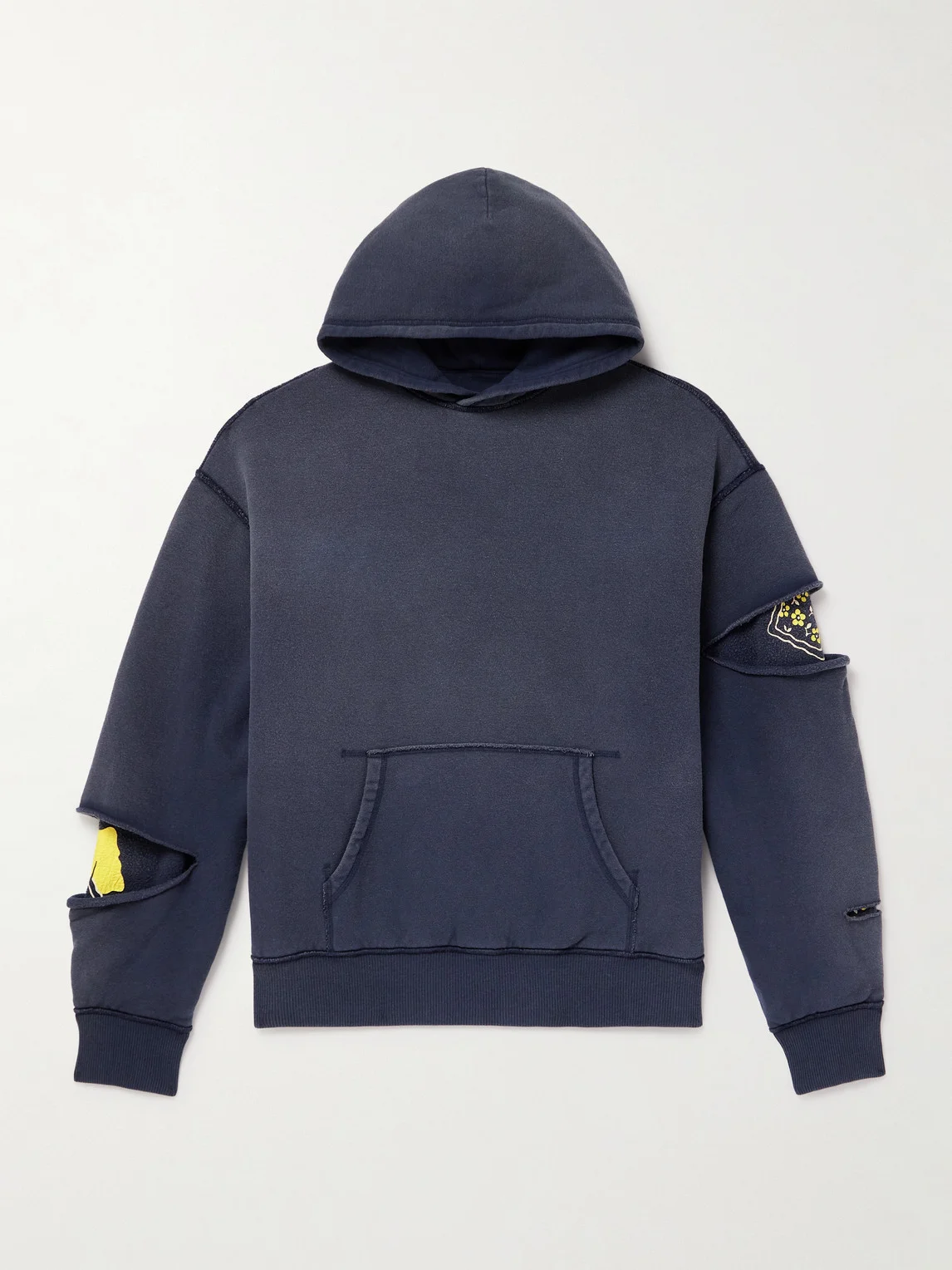 Reversible Distressed Printed Cotton-Jersey Hoodie - 1