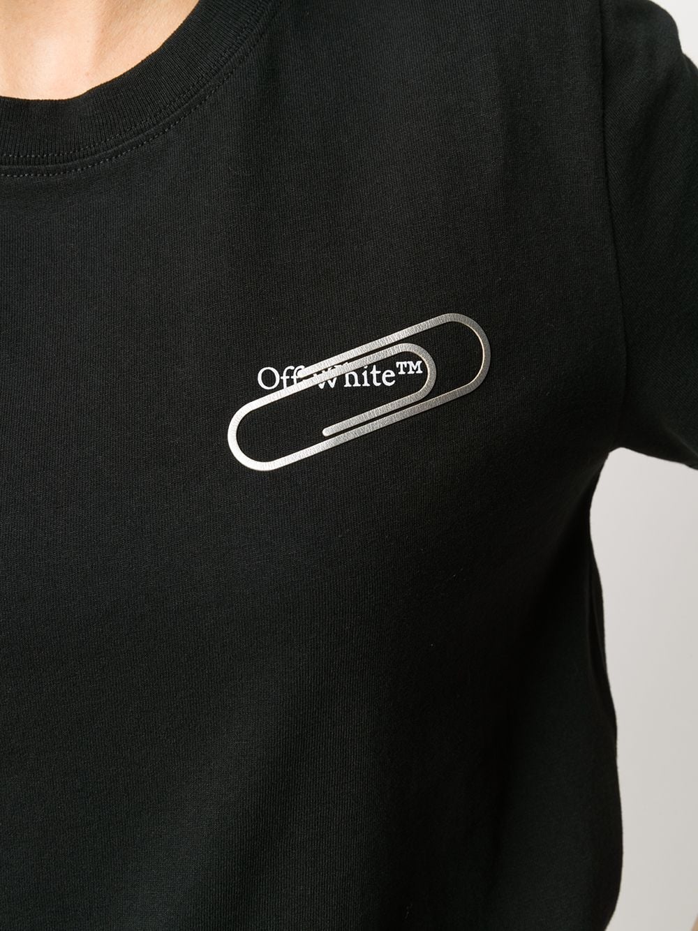 paperclip-print cotton T-shirt - 5