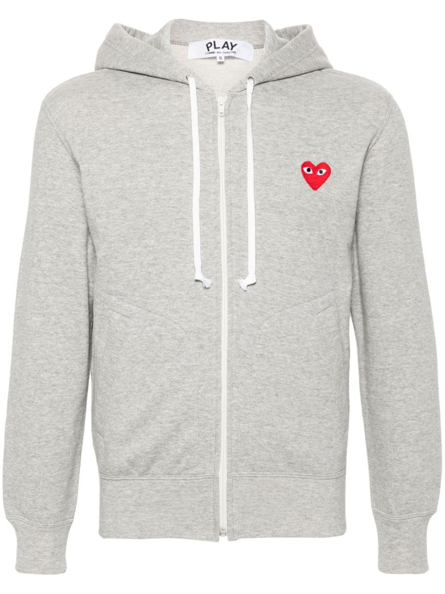 Comme Des Garçons COMME DES GARÇONS LOGO ZIPPED COTTON HOODIE - 1